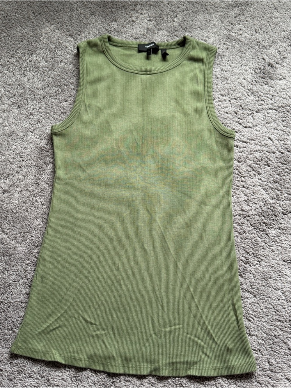 NWOT Theory Green Ribbed Tank Top